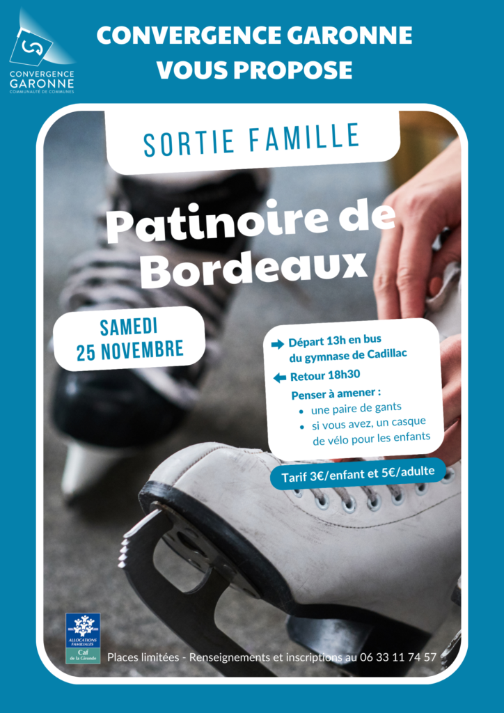 Affiche CDC sortie famille à la patinoire de Bordeaux