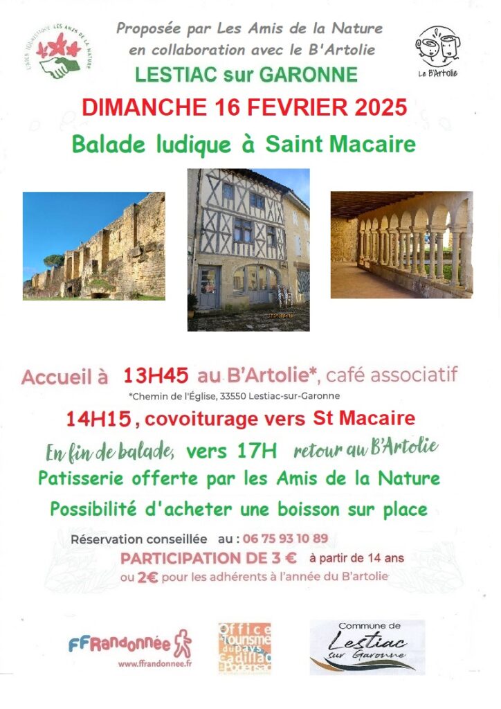 Affiche balade ludique Saint-Macaire