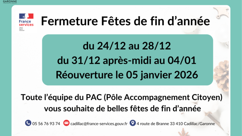 Fermetures fin d'année France Services