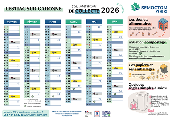 Lire la suite à propos de l’article Les calendriers de collecte 2026 arrivent !