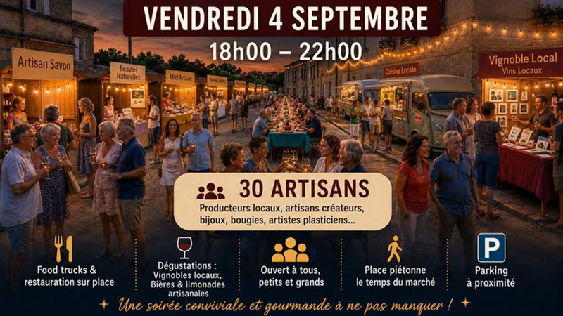 Marché d'artisans à Lestiac-sur-Garonne début septembre 2026